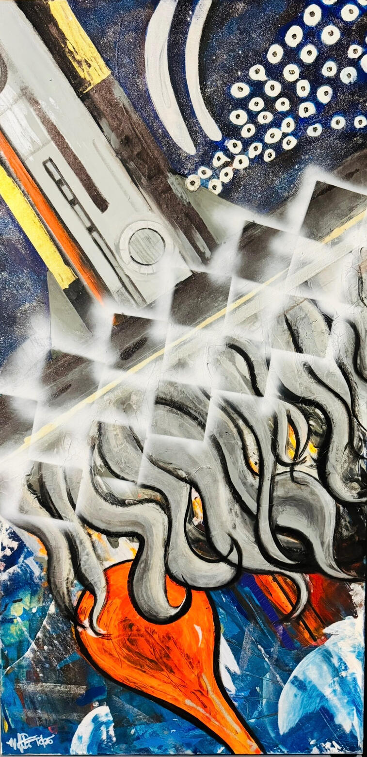 "ESCAPING EVIL" - 24x48 $150